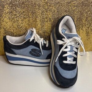 Skechers Vintage 90s Blue Bedazzled  Platform Sneakers